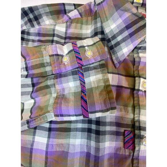 Robert Graham Men's Shirt "The Freshly Laundered" Purple Plaid 2XL Embroidered‎ - Picture 4 of 15